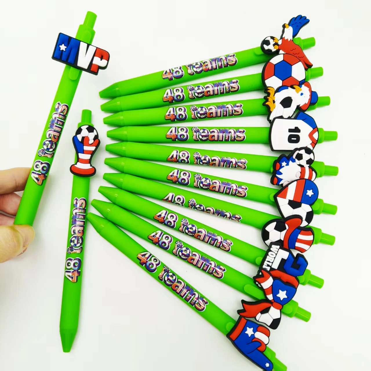 5 قطعة/10 قطعة موضوع أمريكي مباراة كرة القدم قلم حبر جاف أخضر هدية الحدث قلم حبر جاف