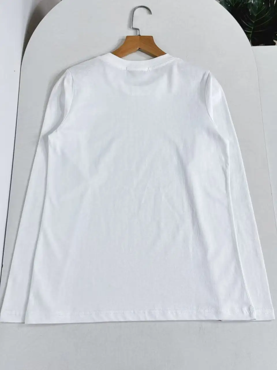 Nordic Style Women's Slim Fit round Neck Long Sleeve Cotton T-Shirt Simple Elegance Commute Pure Color Base Shirt Top