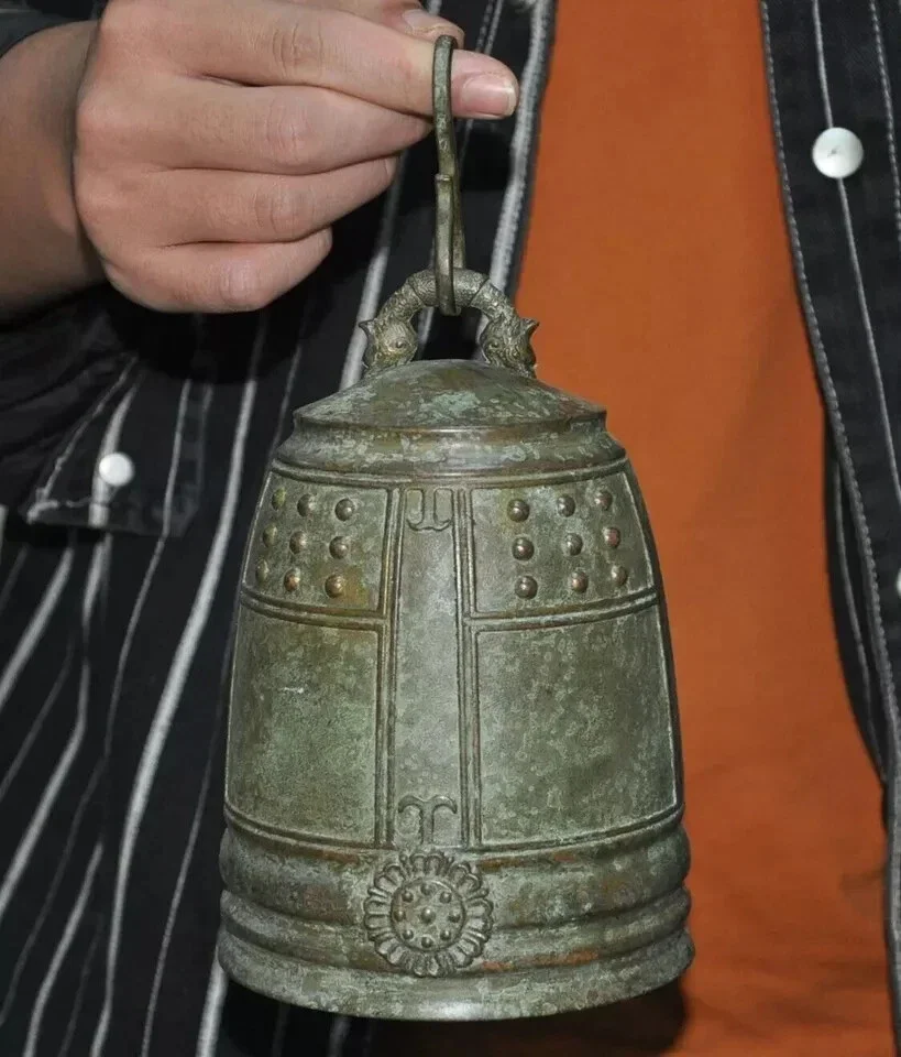 

5,5-дюймовый храм китайского буддизма, бронзовый текст, колокольчик экзорцизма Гуаньинь Гуаньинь