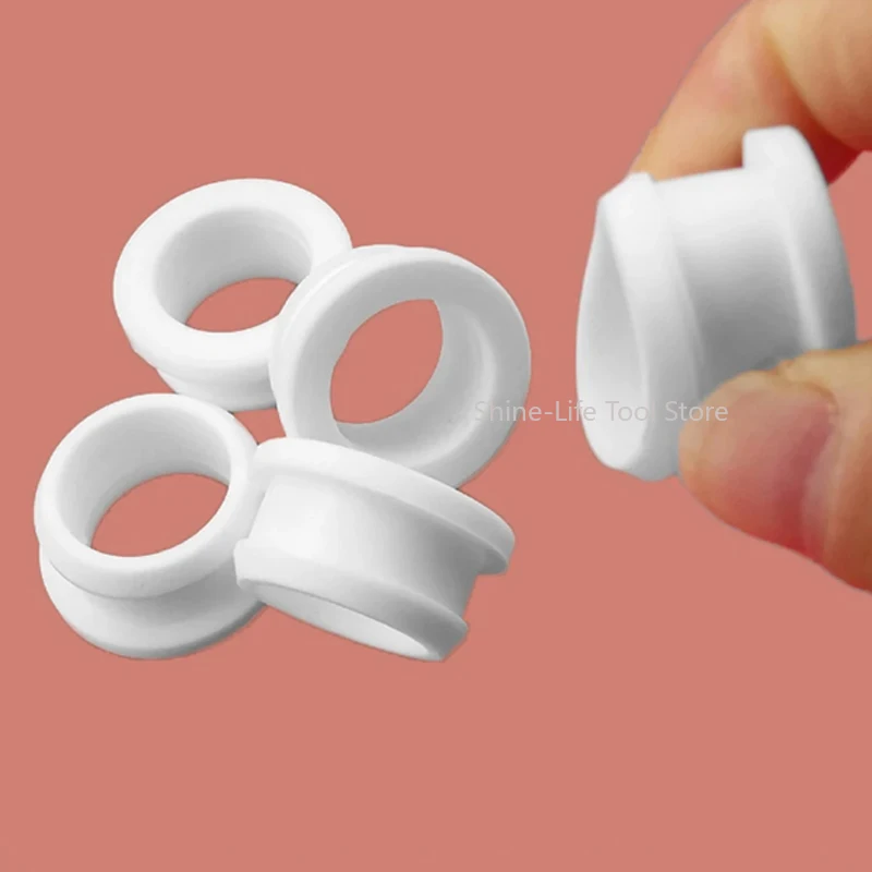 White Silicone Rubber Snap-on Grommet 4.5mm~50.6mm Bung Wire Cable Protect Hollow Hole Plugs End Caps Through Hole Inserts Plug image 4