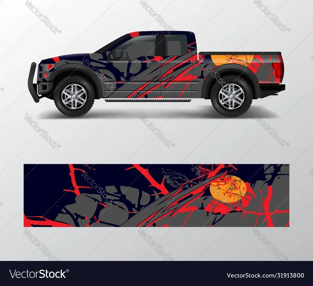 

Pickup Full Body Racing Car Graphic Decal Vinyl Wrap Car Full Wrap Sticker Decorative Car Decal Length 400cm width 58cm