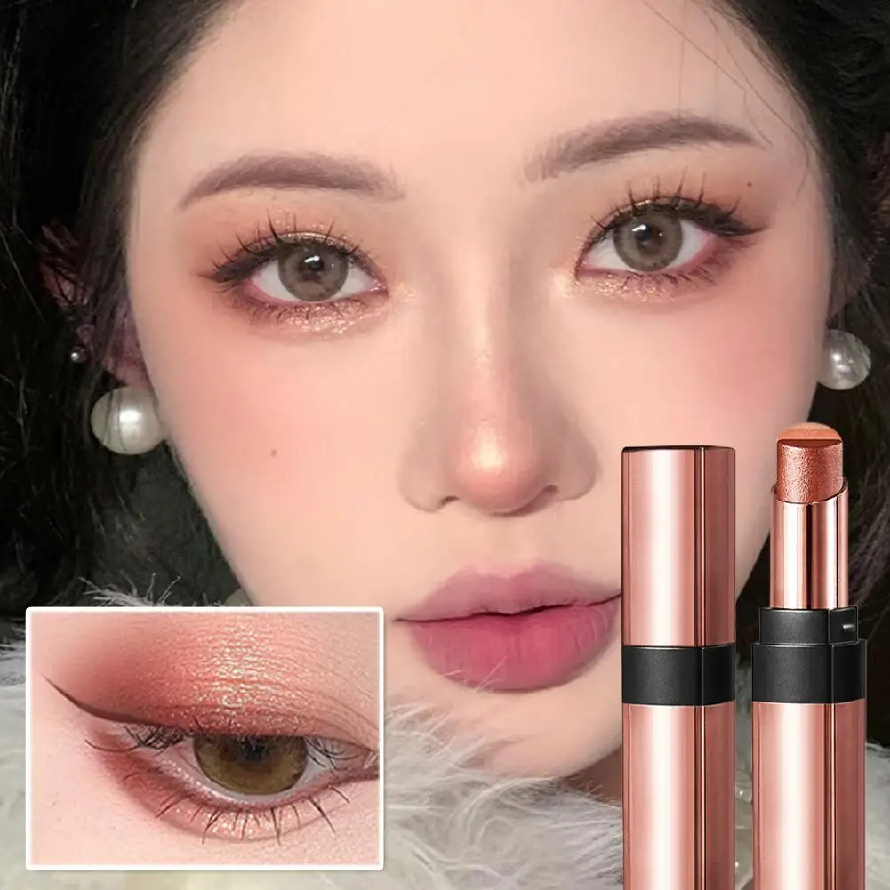 3 Colors Pearly Eyeshadow Stick Waterproof Glitter Eye Pencil Matte Tool Makeup Shimmer Nude Eyeshadow High Pigmented Shado Z7W0