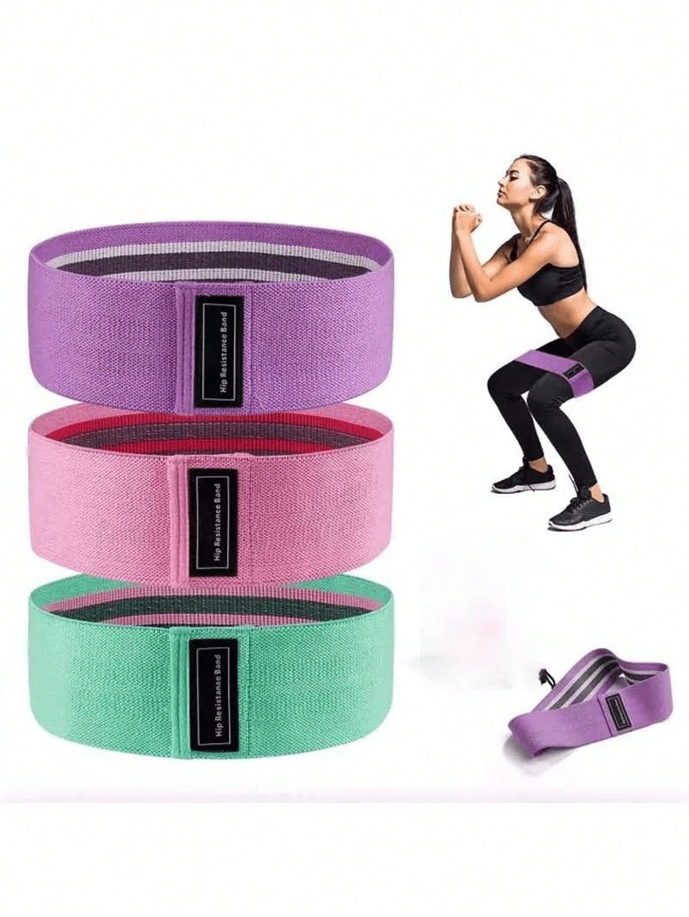 

Three-In-One Resistance Band, Elastic Squat Boot Strap, Glute Leg Hip Workout Belt, Unisex Fitness Equipment