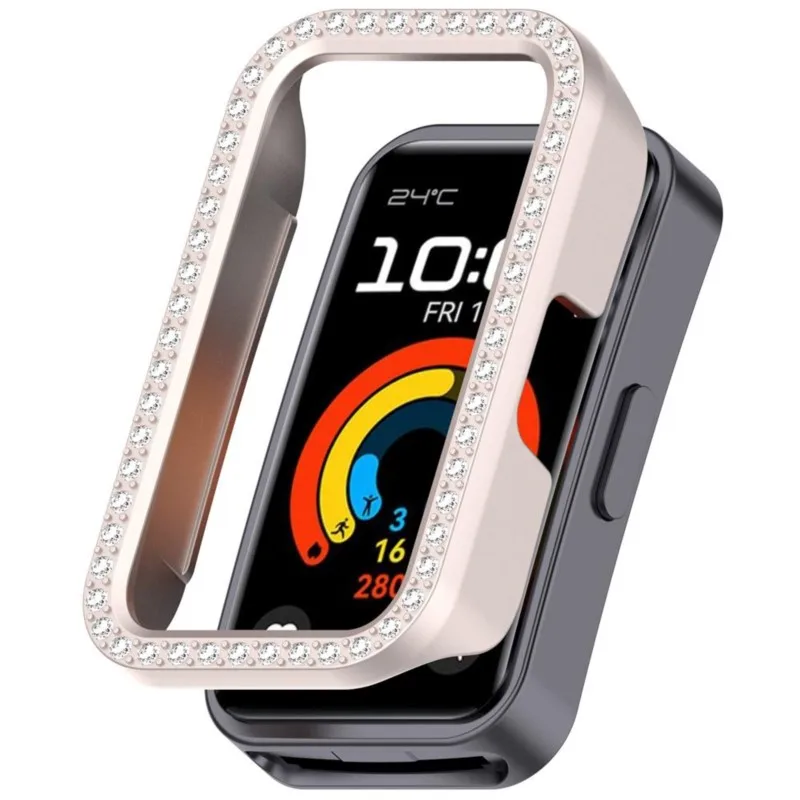 Étui en diamant pour HUAWEI Band 10/9/8, accessoires tout autour, cadre de pare-chocs rigide creux PC, coque pour huawei band10 band9 band8
