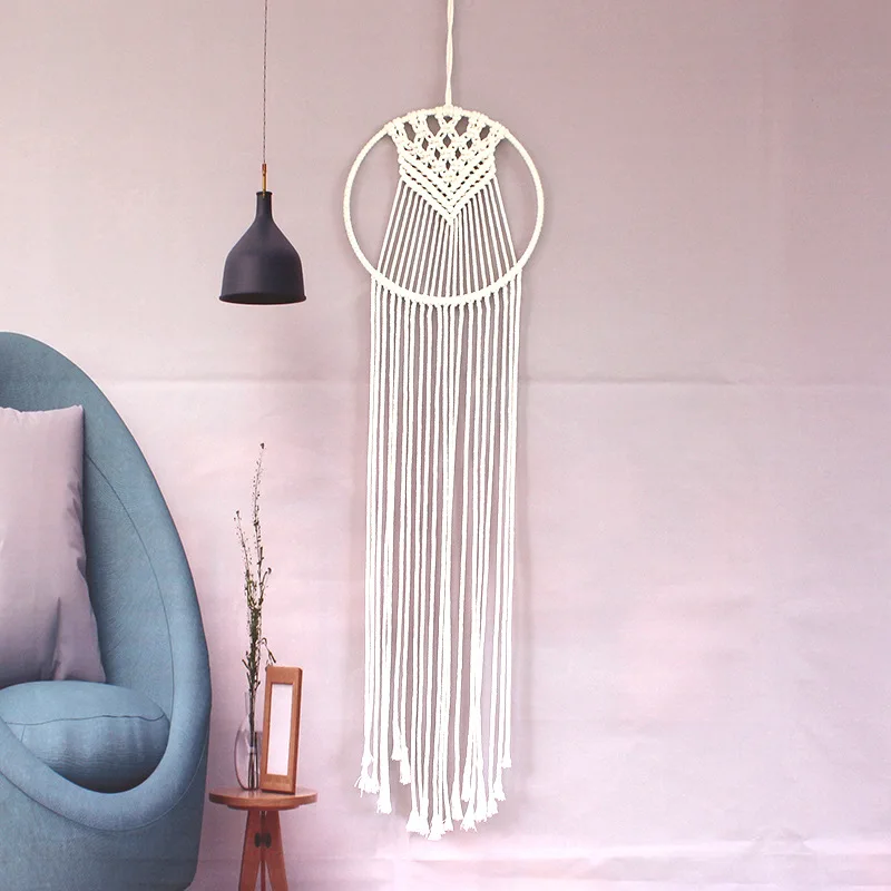 

Handmade Creative Weaving Cotton Rope Tapestry Dreamcatcher Net Home Background Wall Decoration