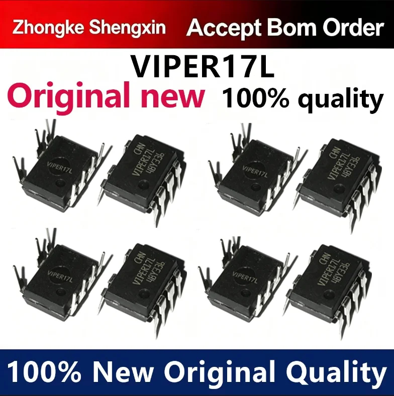 （5pcs-10pcs）Brand new original genuine VIPER17L VIPER17LN DIP7 switch power chip with 7-pin direct insertion