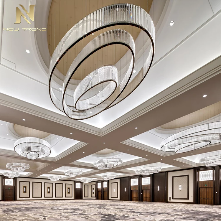 

Modern Indoor Decoration Lighting for Hall Hotel Lobby Ballroom Large Crystal Led Chandelier