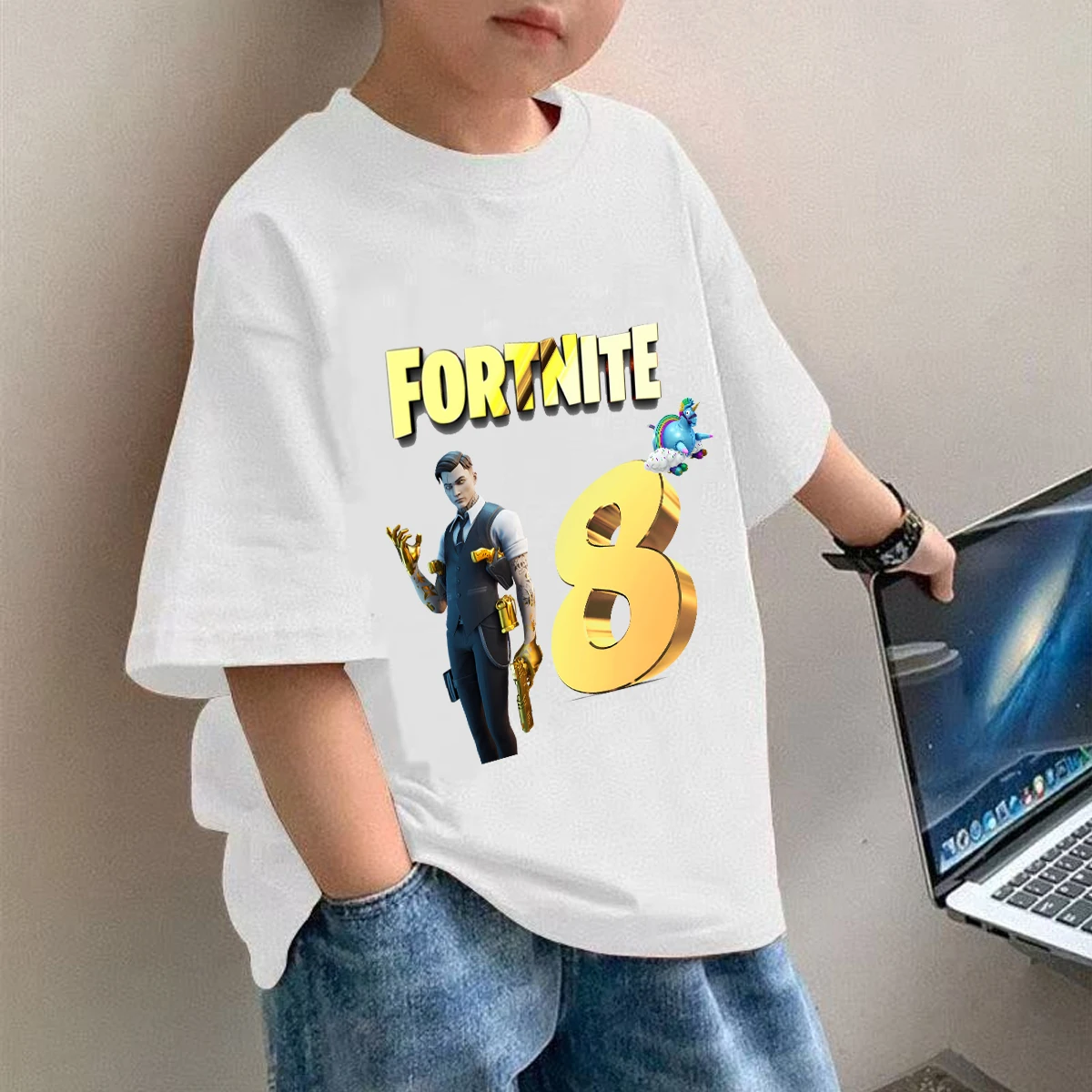 

Fortnites Children T Shirt Girl Boy Birthday Clothes Baby Cotton Tee Shirts Print Short Sleeve Kid Tops Toddler Anime Tees Gifts