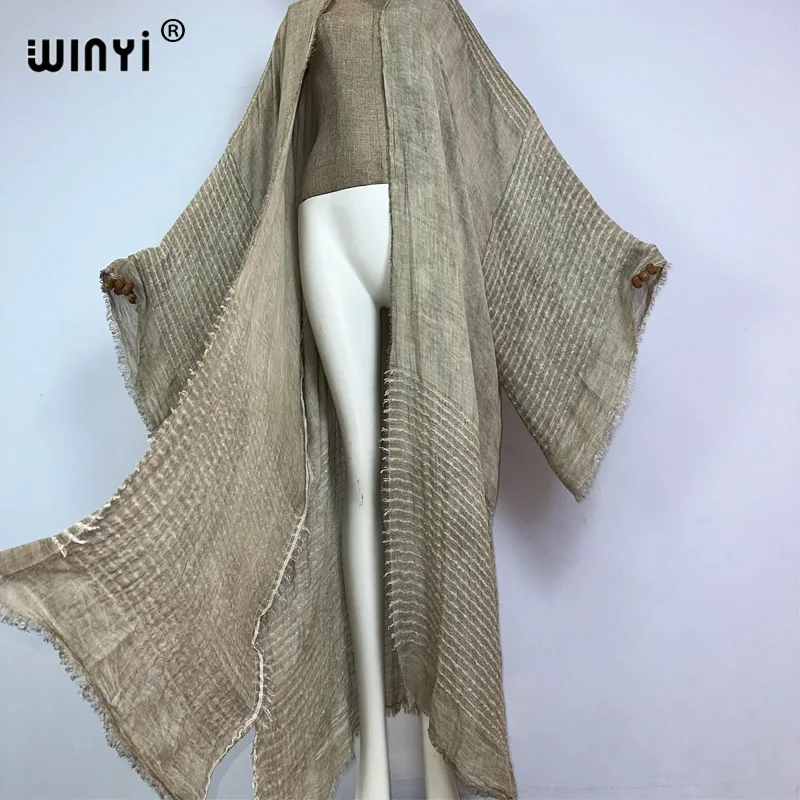 Winyi hochwertige bequeme Frauen weiche Strickjacke lose Kleid Party Boho Maxi Strand Urlaub Schwimmen Vertuschungen Afrika Kimono