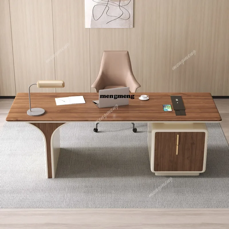 Hot sales Medieval style solid wood light luxury modern high-end desk Italian minimalist home study writing desk computer desk