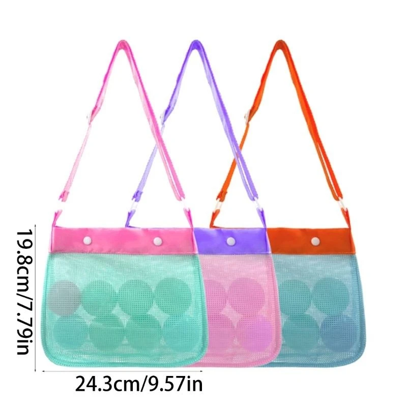 090b Bolsas caparazón juguete playa para niños bolso malla colorida color bolsas playa para conchas