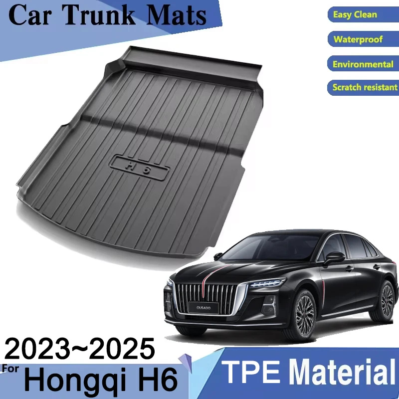 

Car Trunk Mat TPE Material for Hongqi H6 2023 2024 2025 Car Easy Clean Rear Cargo Tray Trunk Rear Anti-scratch Pads Accessories