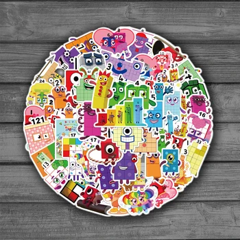 52 pçs dos desenhos animados adesivos números bloco de construção notebook portátil scrapbooking professor suprimentos sala de aula garrafa água patins brinquedos