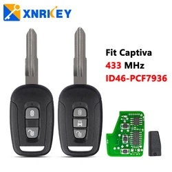 Xnrkey 2/3 Knop Auto Afstandsbediening Sleutel ID46/PCF7936 Chip 433Mhz Voor Chevrolet Captiva Opel Antara Auto Keyless Auto sleutelhanger