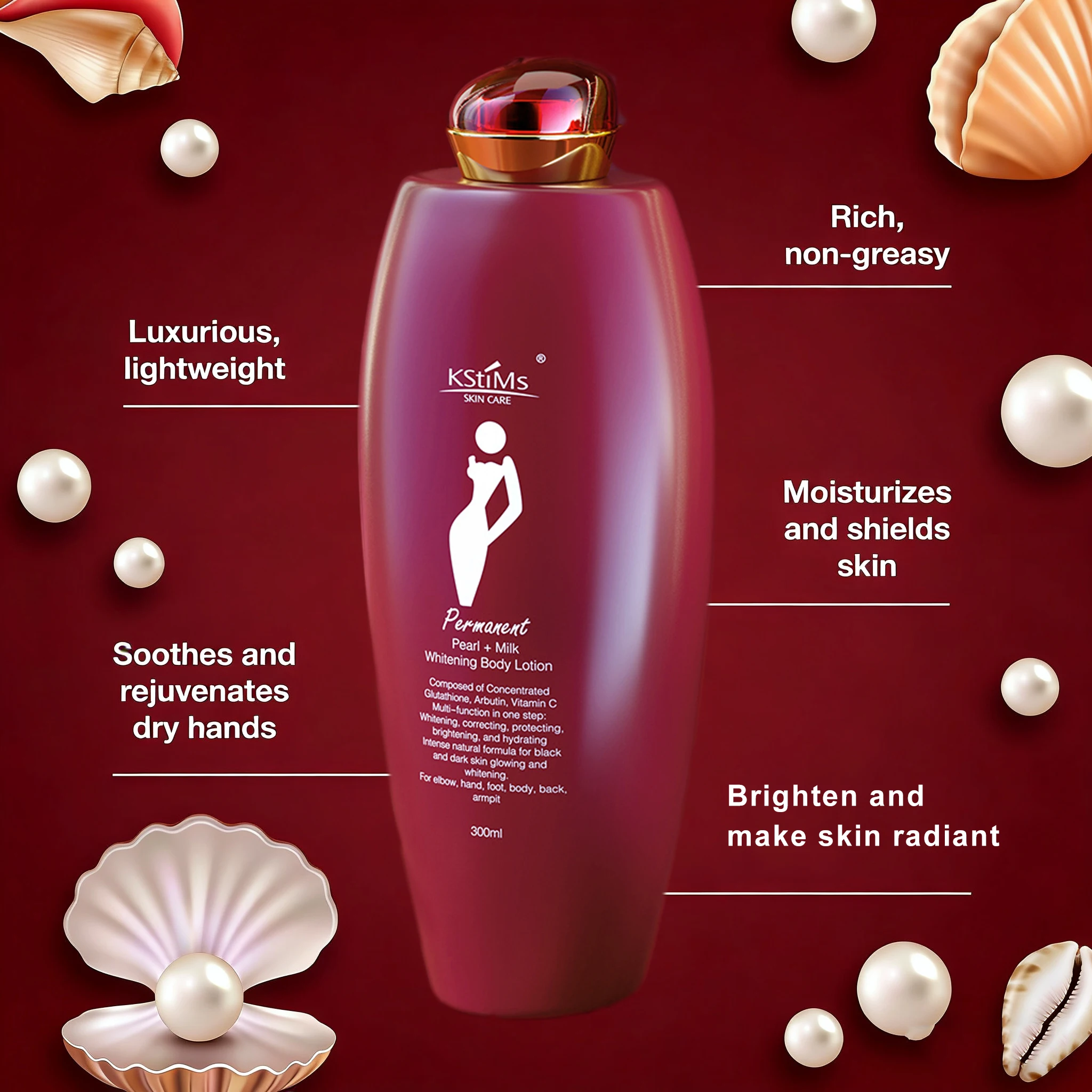 

Pearl Extracts Coconut Milk Body Lotion Korean Whitening Body Lotion for Deep Hydration & Silky Smooth Skin With Vitamin C & E