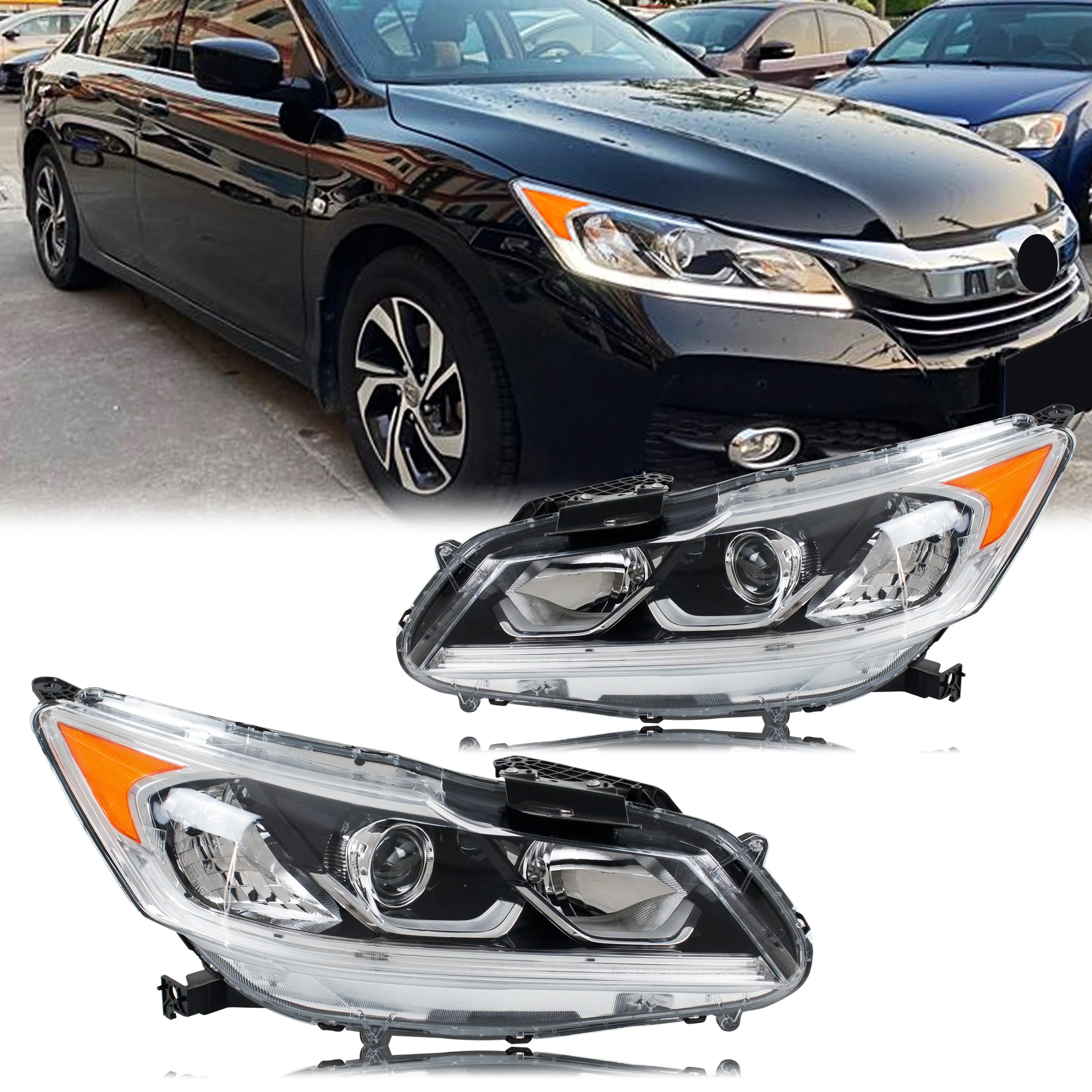 Auto Part Front Lamp Headlights for Accord 2016 2017 Sedan Dynamic Turn Signal Halogen Assembly