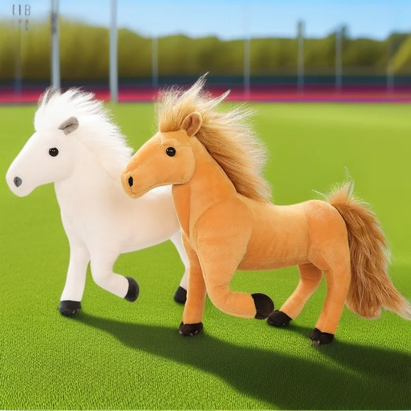 30 cm INS wie echtes Pferd Plüschtiere Weiß & Schwarz Stofftier Simulierter Foal Home Decor Weiche Puppe Geburtstagsgeschenke für Kinder Mädchen