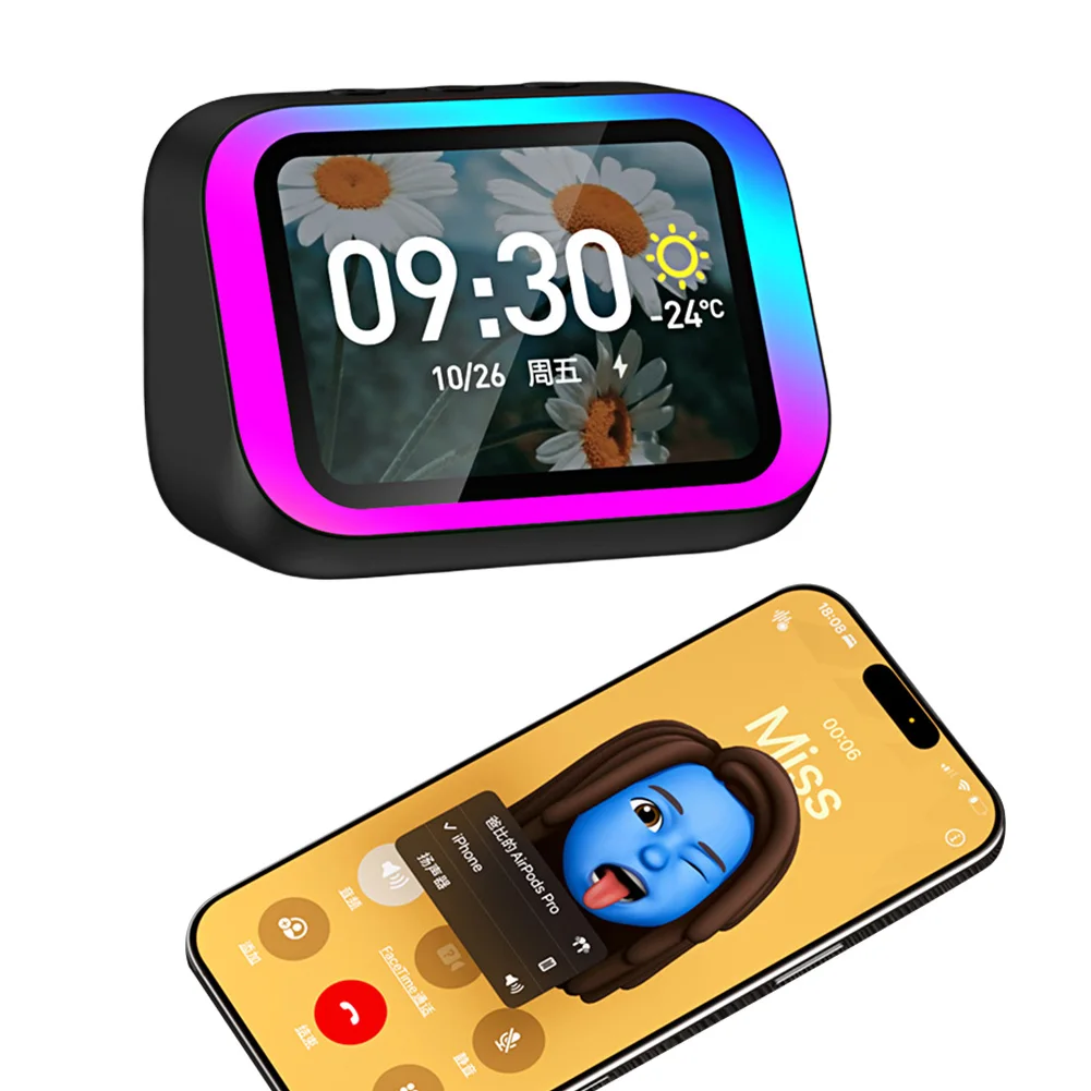 

Умная колонка с голосовым помощником, портативная Bluetooth-колонка с RGB-подсветкой, домашняя колонка для дома