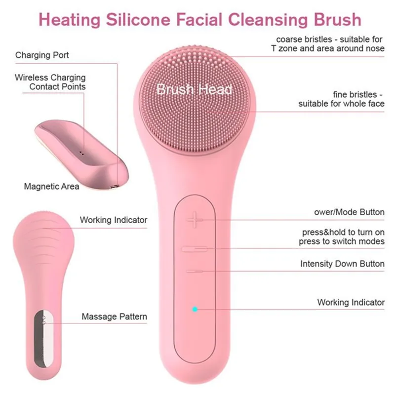 Sonic vibrierende Silikon-Gesichtsreinigungsbürste, wasserdichte Peeling-Gesichtsbürste, Beauty-Tool