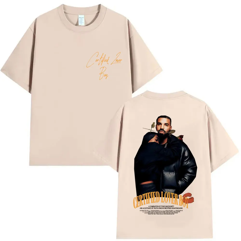 مغني الراب دريك معتمد عاشق الصبي ألبوم جولة 2025 تي شيرت الرجال الهيب هوب القوطية الملابس تي شيرت خمر القطن المتضخم تي شيرت #3