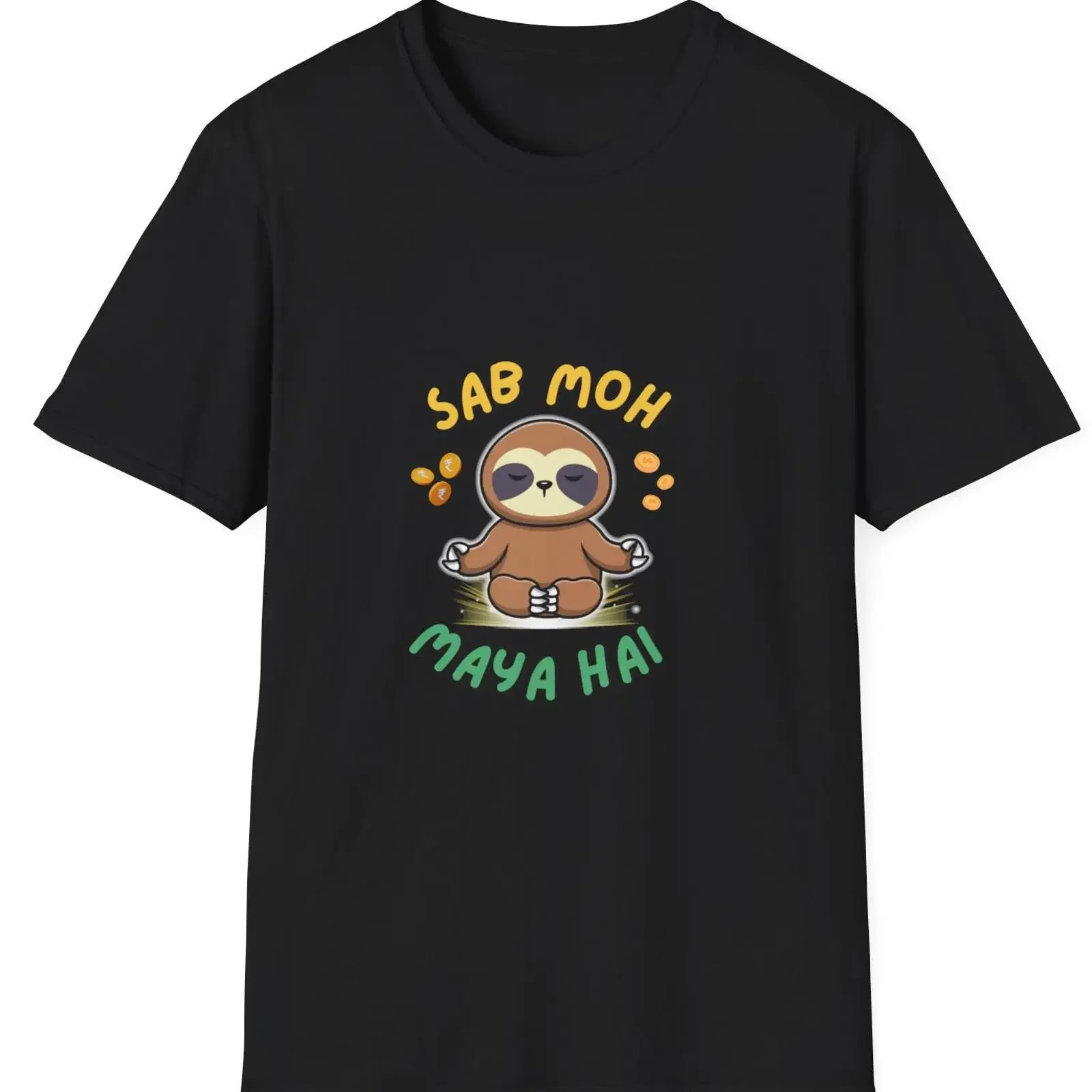 Sab Moh Maya Hai T Shirt Funny Desi Sloth vintage Washed graphic Casual homme Top For Everyday Wear designer clothes Soft