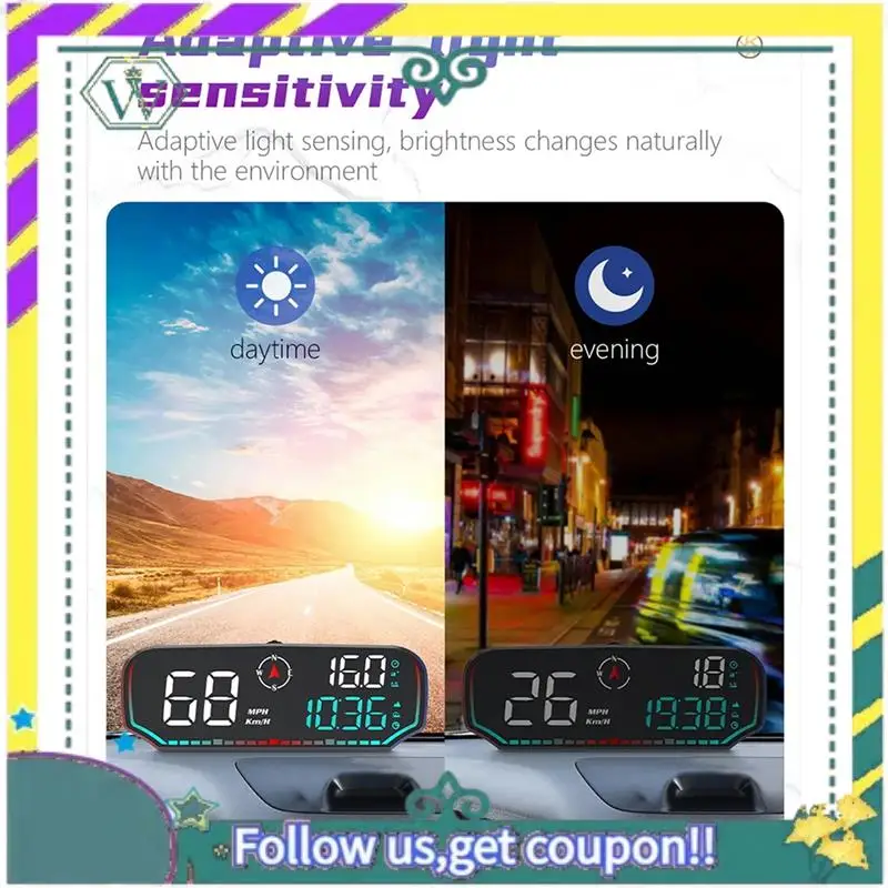 

Upgraded G14 Car Head Up Display Car HUD Speedometer Overspeed Alert Car Head Up Display Fatigue Driving Alarm