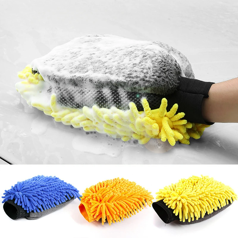 

Double-faced Car Wash Microfiber Chenille Gloves Thick Car Cleaning Mitt Wax Detailing Brush Glove for Car Care Accessories