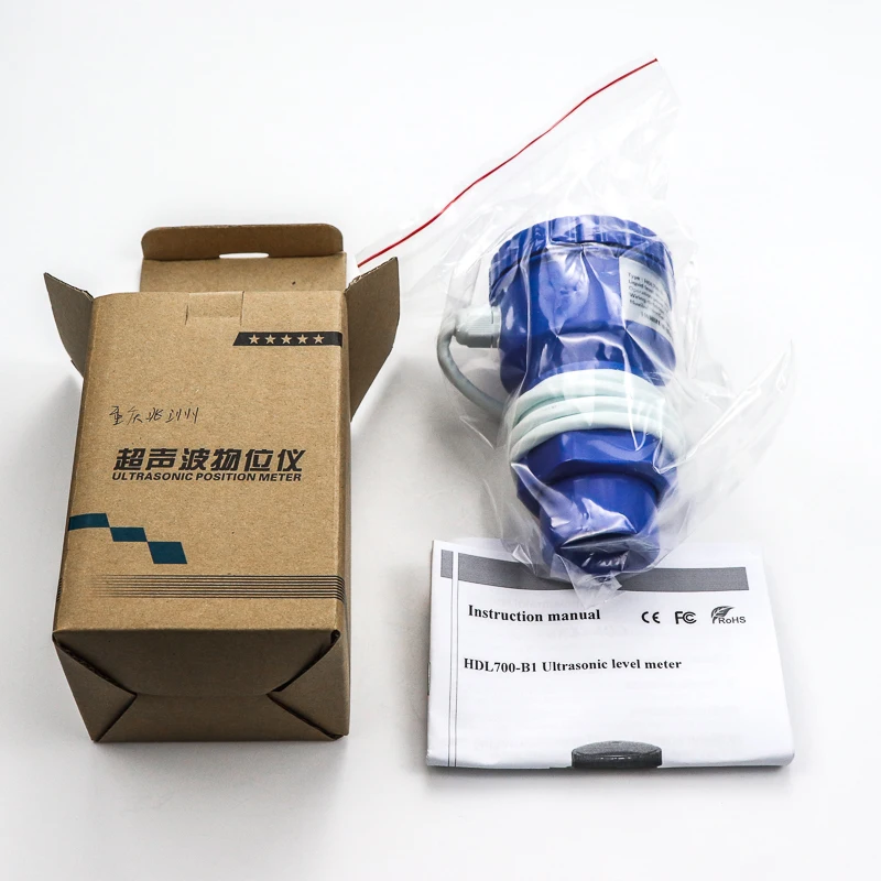 IP65 IP68 4-20ma DC24V WiFi GPS عمق المياه بالموجات فوق الصوتية مستوى السائل متر محول الاستشعار مع شاشة الكريستال السائل لخزان المياه