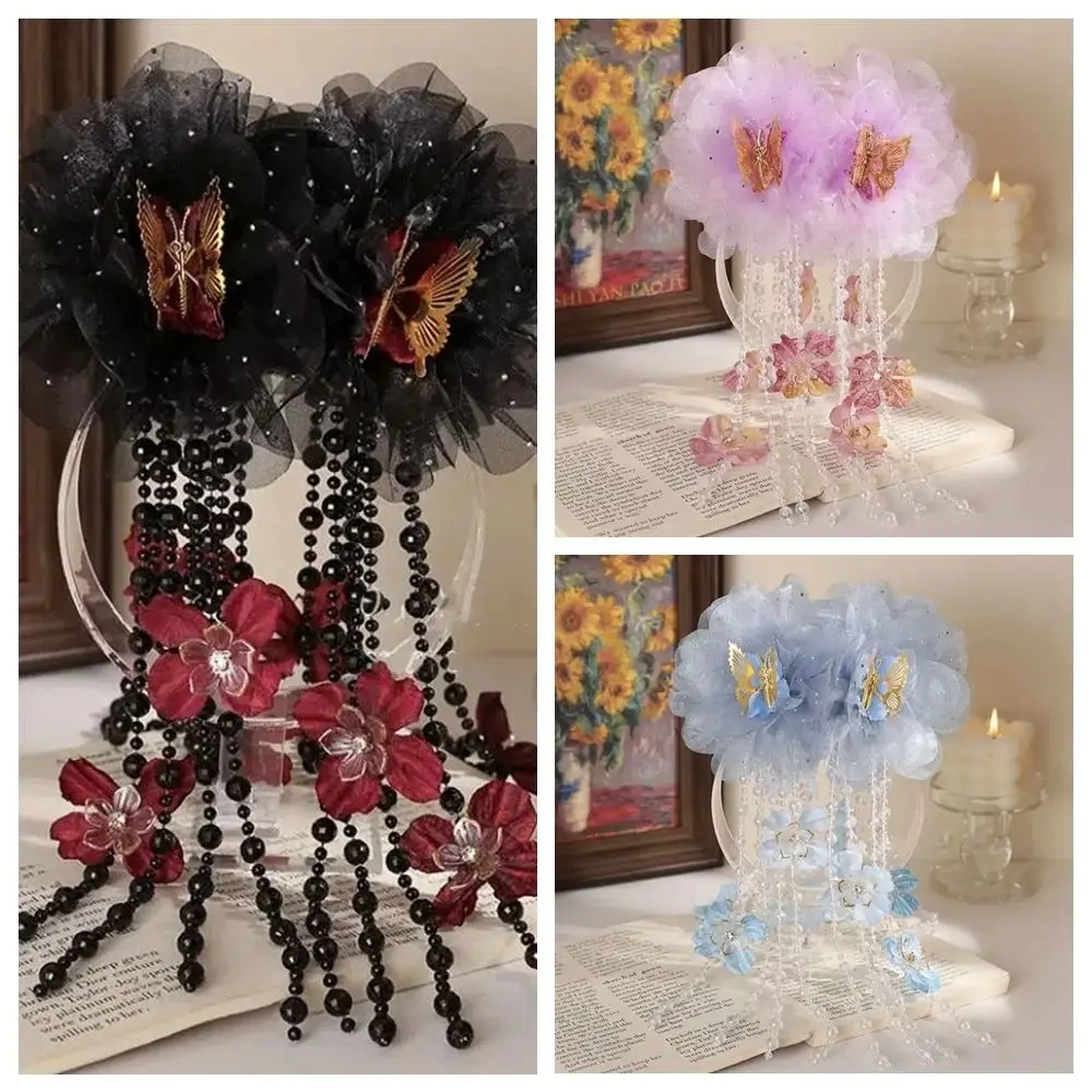 エレガントな花把握クリップ弓真珠タッセル髪爪帽子ヘアアクセサリーヘアクリップ女性