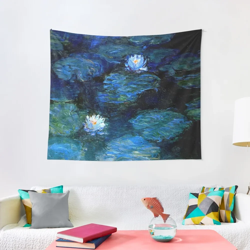 

Water Lilies Monet deep blue Tapestry Wall Tapestries Room Decorations Wall Hangings Decoration Tapestry