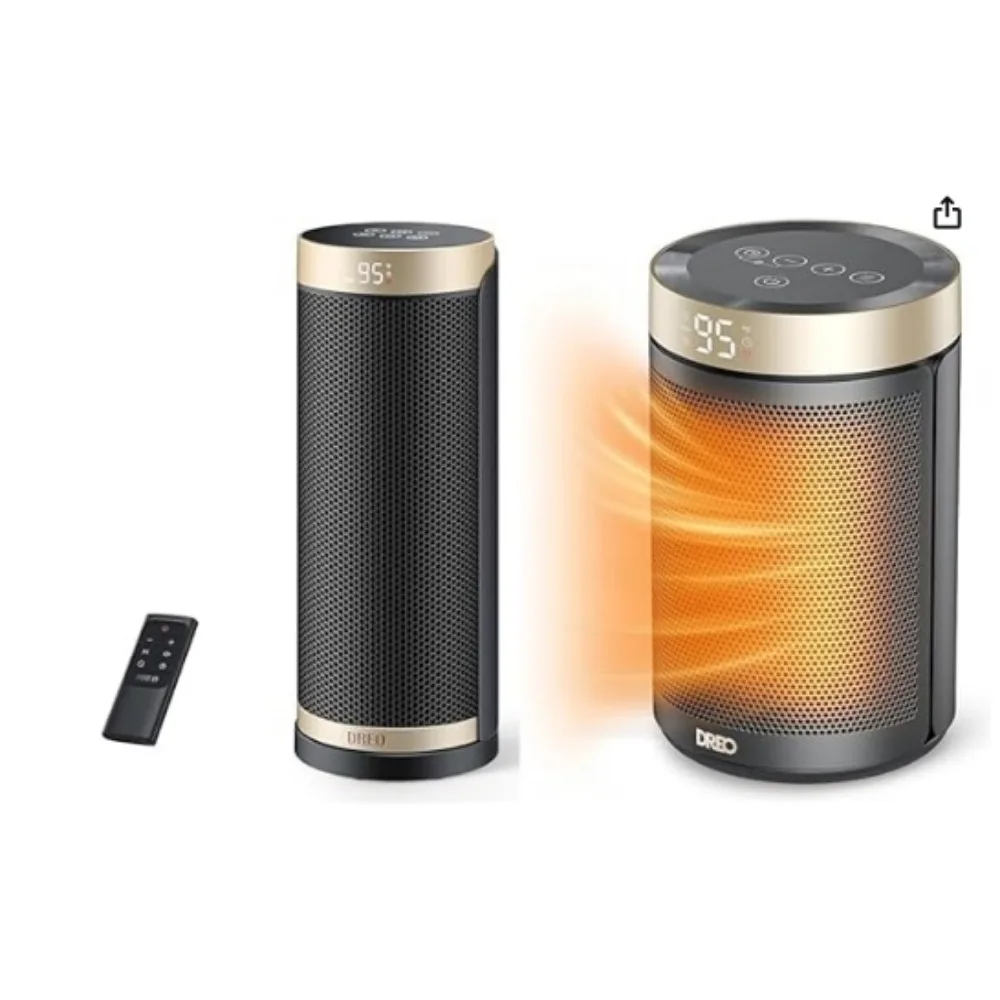 Dreo Space Heater, Portable Electric Heaters for Indoor Use, 70° Oscillation, 12H Time