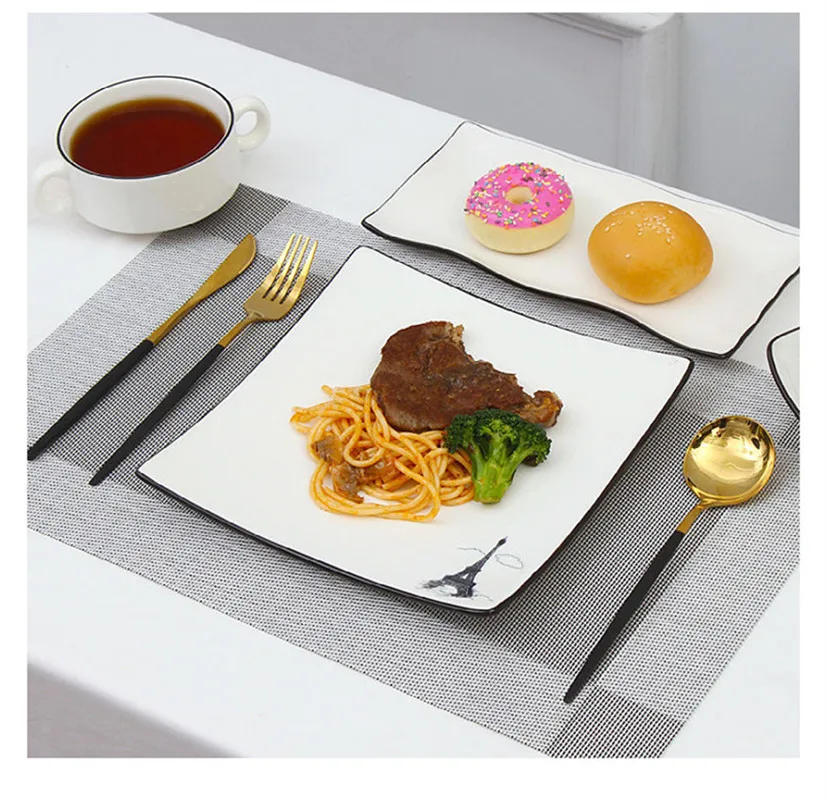 PVC Washable Placemats for Dining Table Mat Non-slip Placemat Set In Kitchen Accessories Cup Coaster Set Wine Pad Coasters