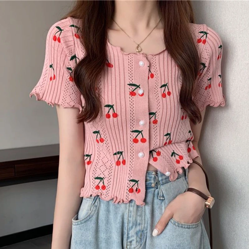 T-shirts Women Slim Fashion Summer Daily Students All-match Korean Style Leisure Schoolgirls Sweet Simple Breathable New Sexy