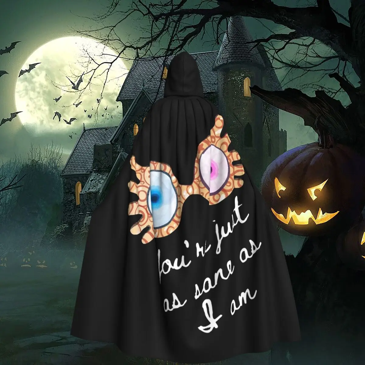 Eres tan cuerdo como yo - Capa larga con capucha de Luna Lovegood, disfraz medieval de bruja, capa de cosplay, disfraz de Halloween, vampiro, para adultos, unisex.