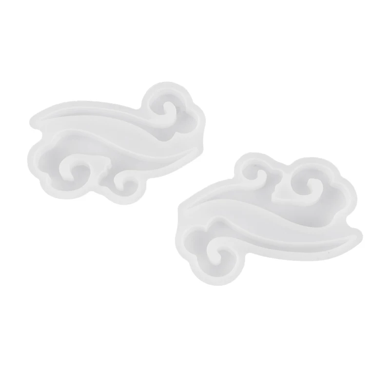 

2Pcs Auspicious Clouds And Waves Mirror Chinese Style Chinese Style Ornaments Silicone Diy Crystal Epoxy Mold