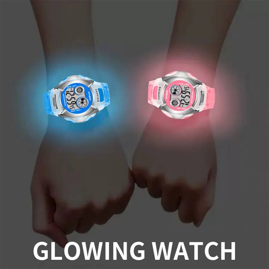 SYNOKE Student Electronic Watch Waterproof Sports Children Watch Glow Multi Function Digital Watch Seven Colors Light Gift