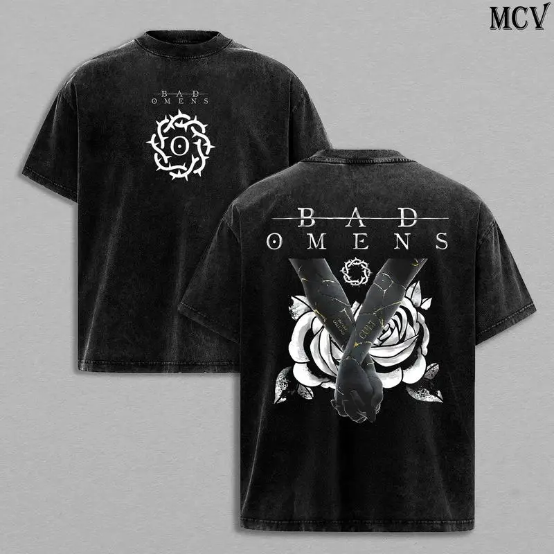 

Bad Omens Band Tee Washed – Vintage Acid Wash Heavy Cotton Oversize Unisex Metalcore Rock Band T-Shirt, Sweatshirt & Hoodie, Ret