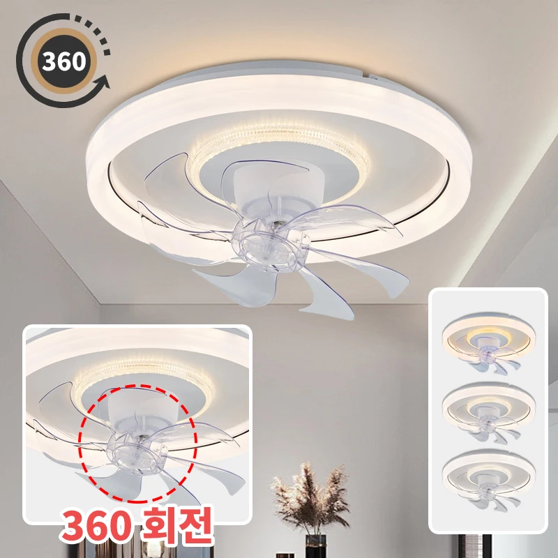 

360 Degree Rotating Ceiling Fan, Lighting Pendant Lamp, Sealed Fan Ceiling Type Fan, Living Room Bedroom LED Ceiling Light