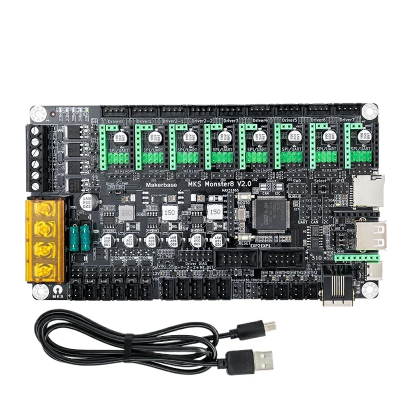 

Основная плата принтера MKS Monster8 V2.0, главное управление Monster voron, 8-осевая интегрированная плата управления