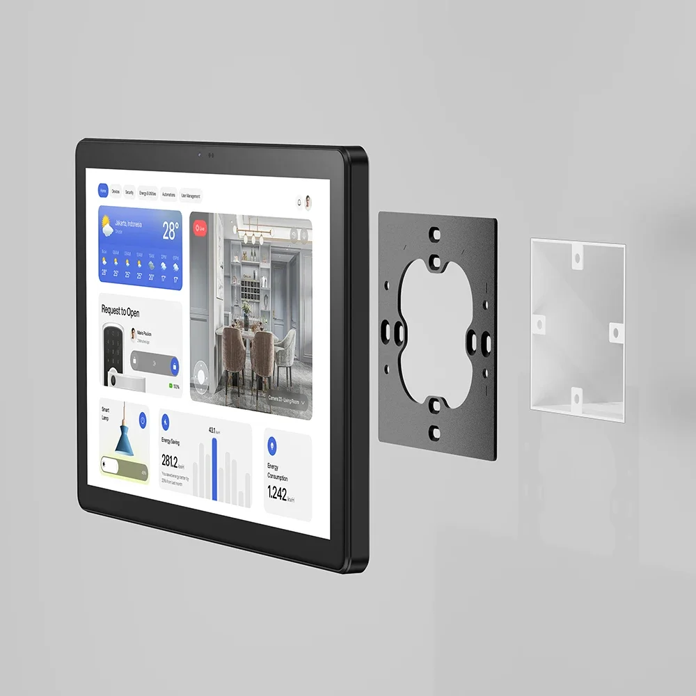 ODM 10 Inch In-wall Android Touch Display Building Automation Control Panel RS485 POE Power Battery-free Wall Mount Touch Panel