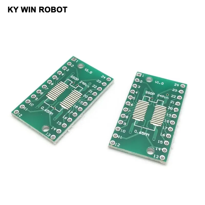10pcs SOP24 SSOP24 TSSOP24 to DIP24 PCB Pinboard SMD To DIP 0.65mm/1.27mm to 2.54mm DIP Pin Pitch PCB Board Converter Socket