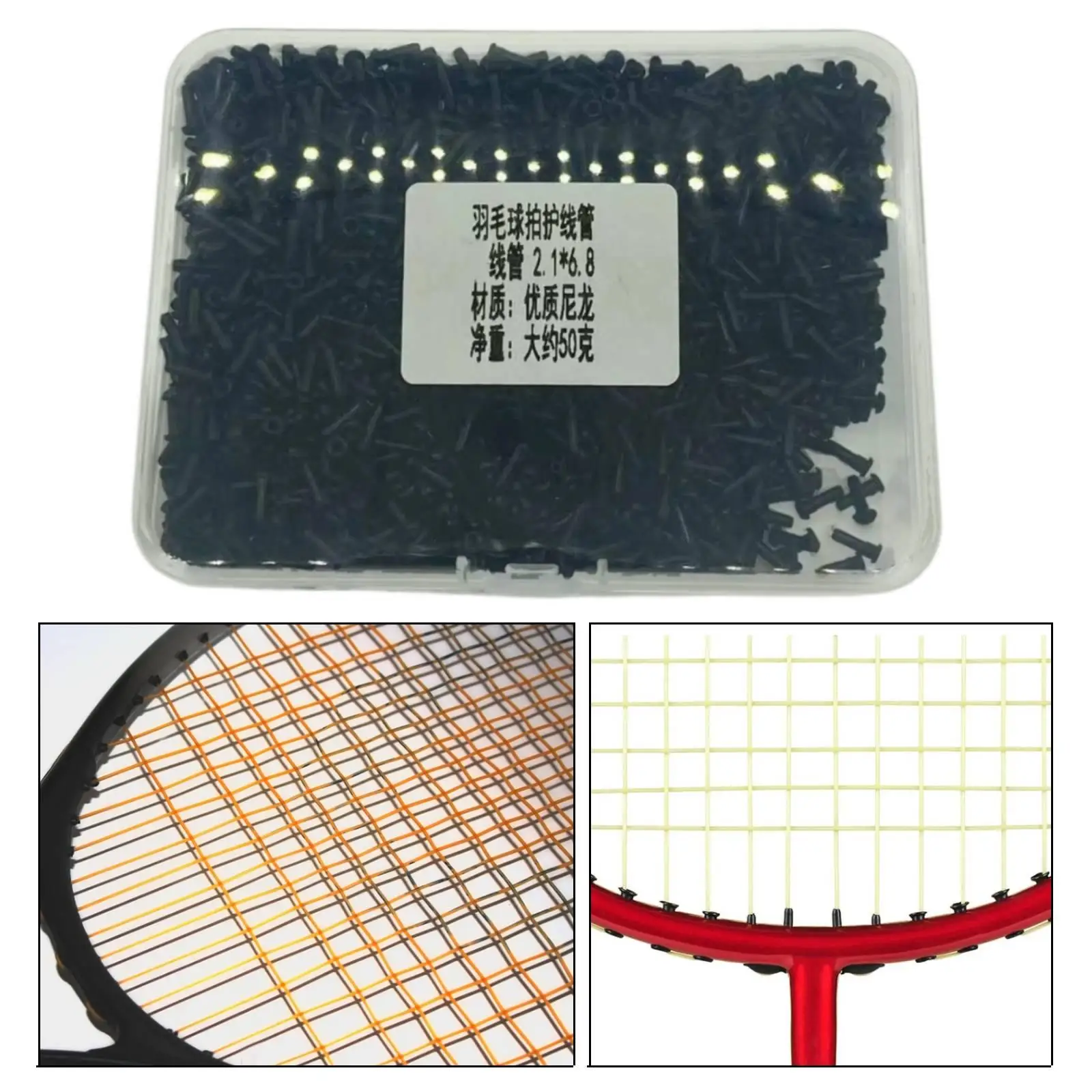 Badminton String Protector Assortment Kit with Various Size Grommets Nylon Maintenance Tool for Racket Collector