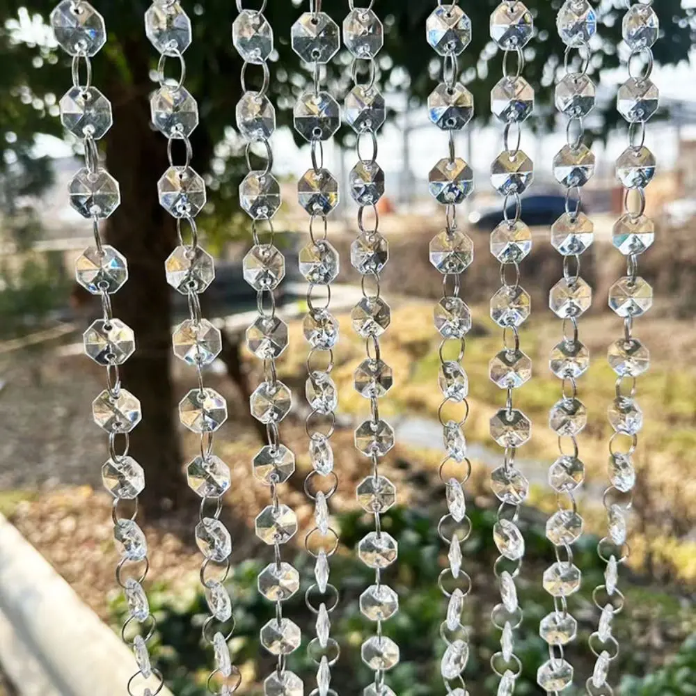 

10PCS 100cm Clear Beaded Curtain Shinning Transparent Acrylic Chandelier Chain Decoration Hanging Chandelier Accessories