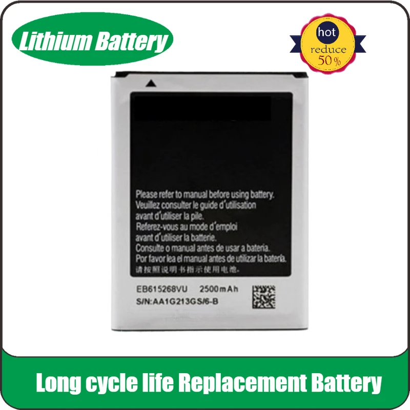 

3.7V 2500mAh EB615268VU Phone Battery For Samsung Galaxy Note 1GT-N7000 i9220 N7005i9228 i889 i717 T879 Brand-New High Quality