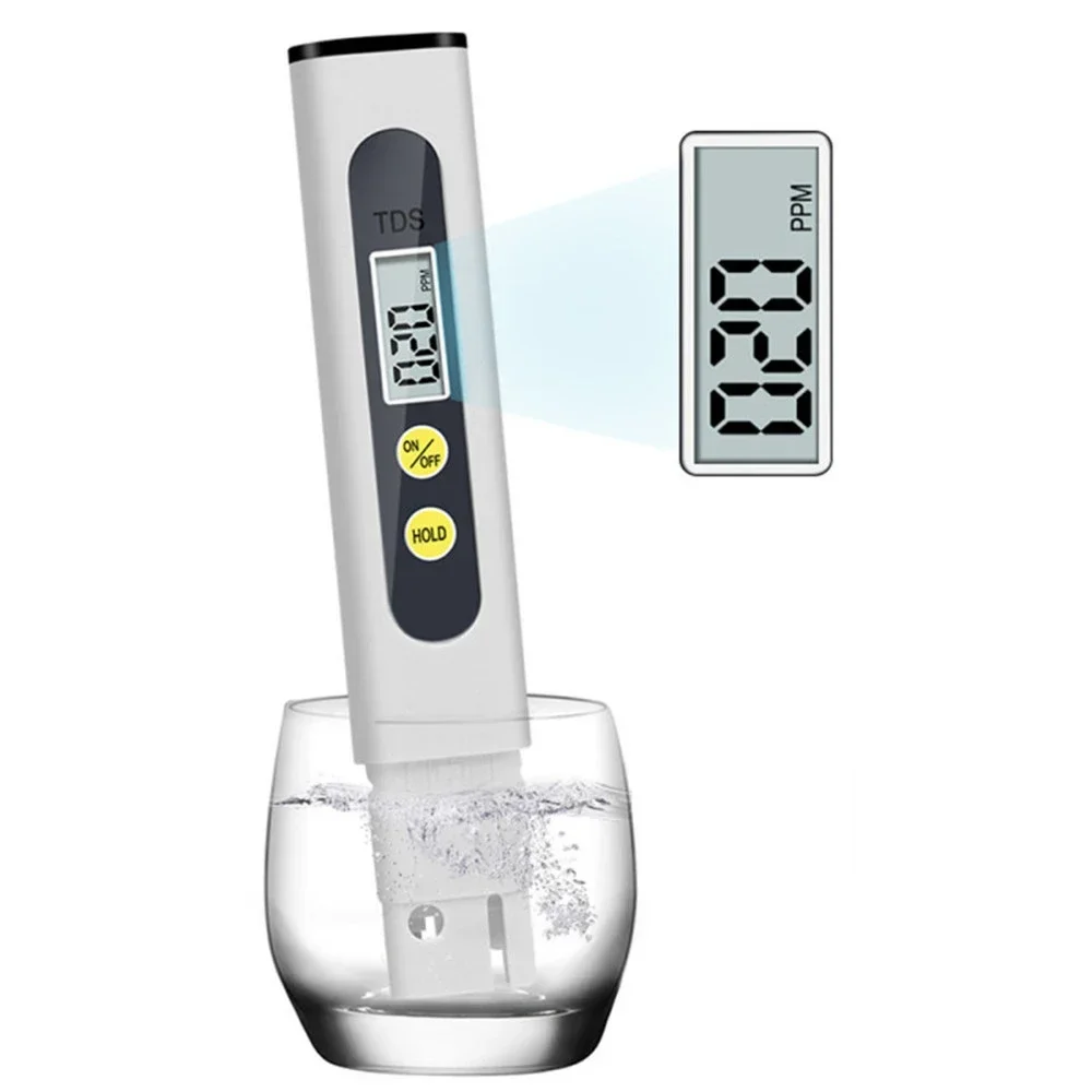 Medidor de TDS, Probador Digital de Agua LCD, 0-9990 ppm, Analizador de Calidad del Agua Potable, Monitor de Filtro, Prueba Rápida para Acuarios, Hidroponía, Piscinas