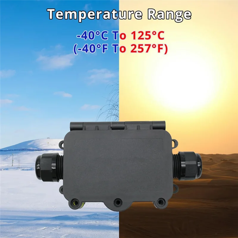 

Клеммная колодка T99C Герметичная пластиковая коробка IP68 Внешняя распределительная коробка 2-сторонняя подземная электрическая коробка раскладующего типа