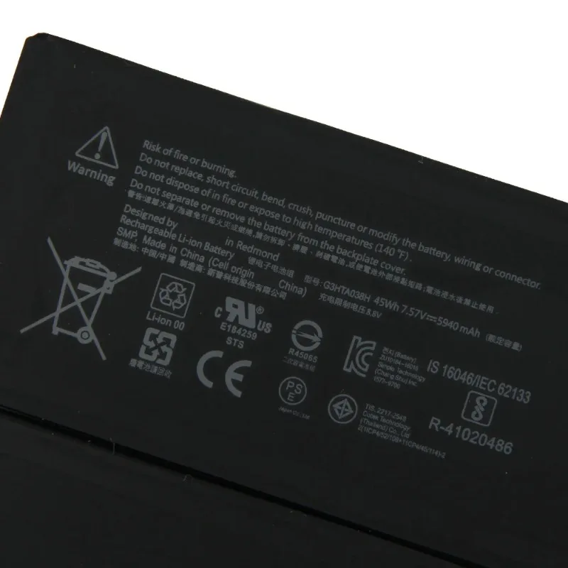 DYNM02 G3HTA038H 5940mAh Premium High Quality Long Lasting Replacement Battery For Microsoft Surface Pro 5 Pro 6