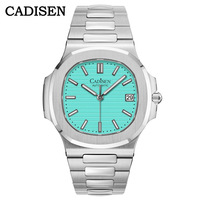 Cadisen Relogio Automatic Watch Men NH35 Movement 40mm Calendar Stainless Steel Sapphire Crystal Sun Pattern C3 Luminous 10Bar