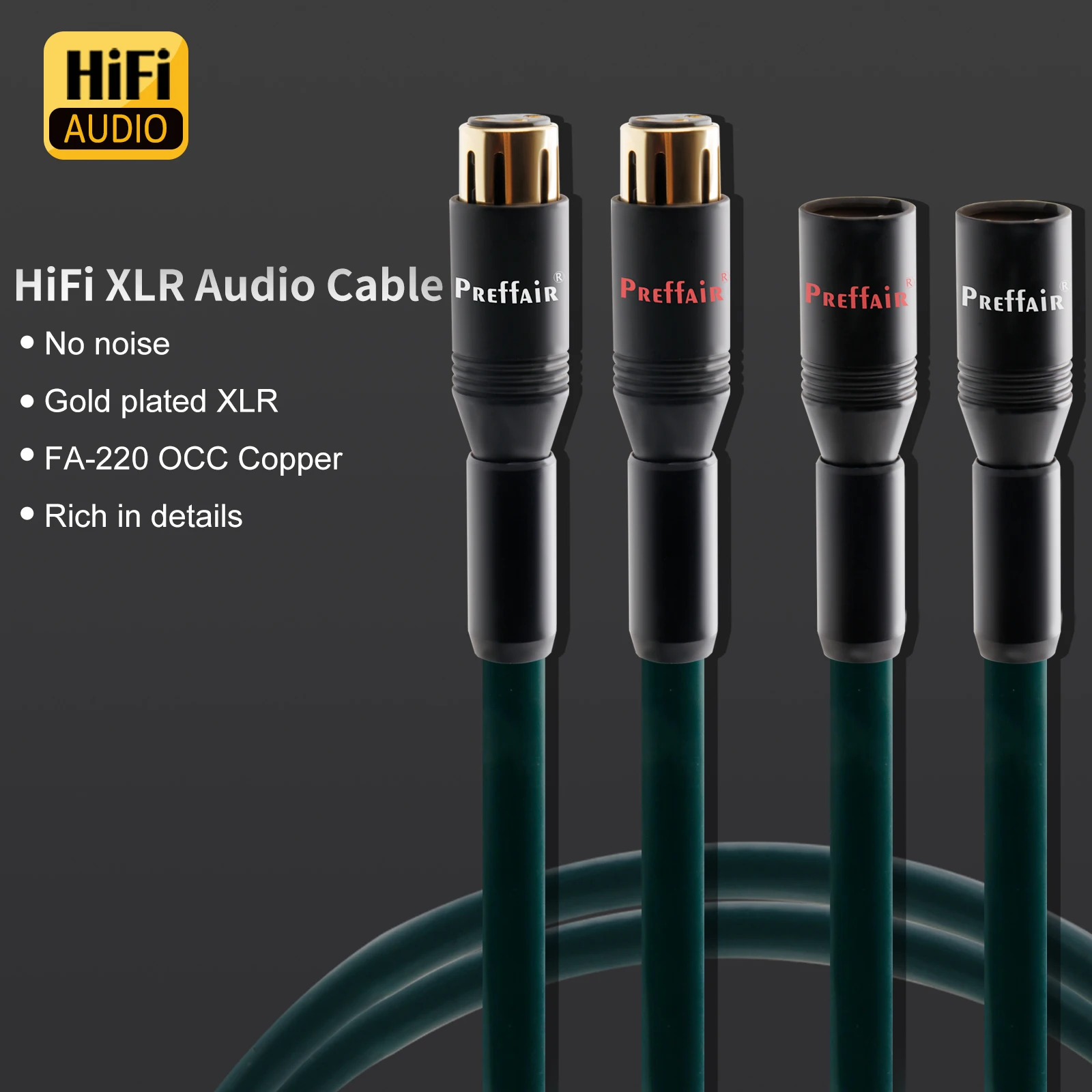 Pair XLR Balanced audio Cable FA-220 OCC silver Plated 3pin XLR  Wire Fever audiophile Mixer for  Microphone Amplifier