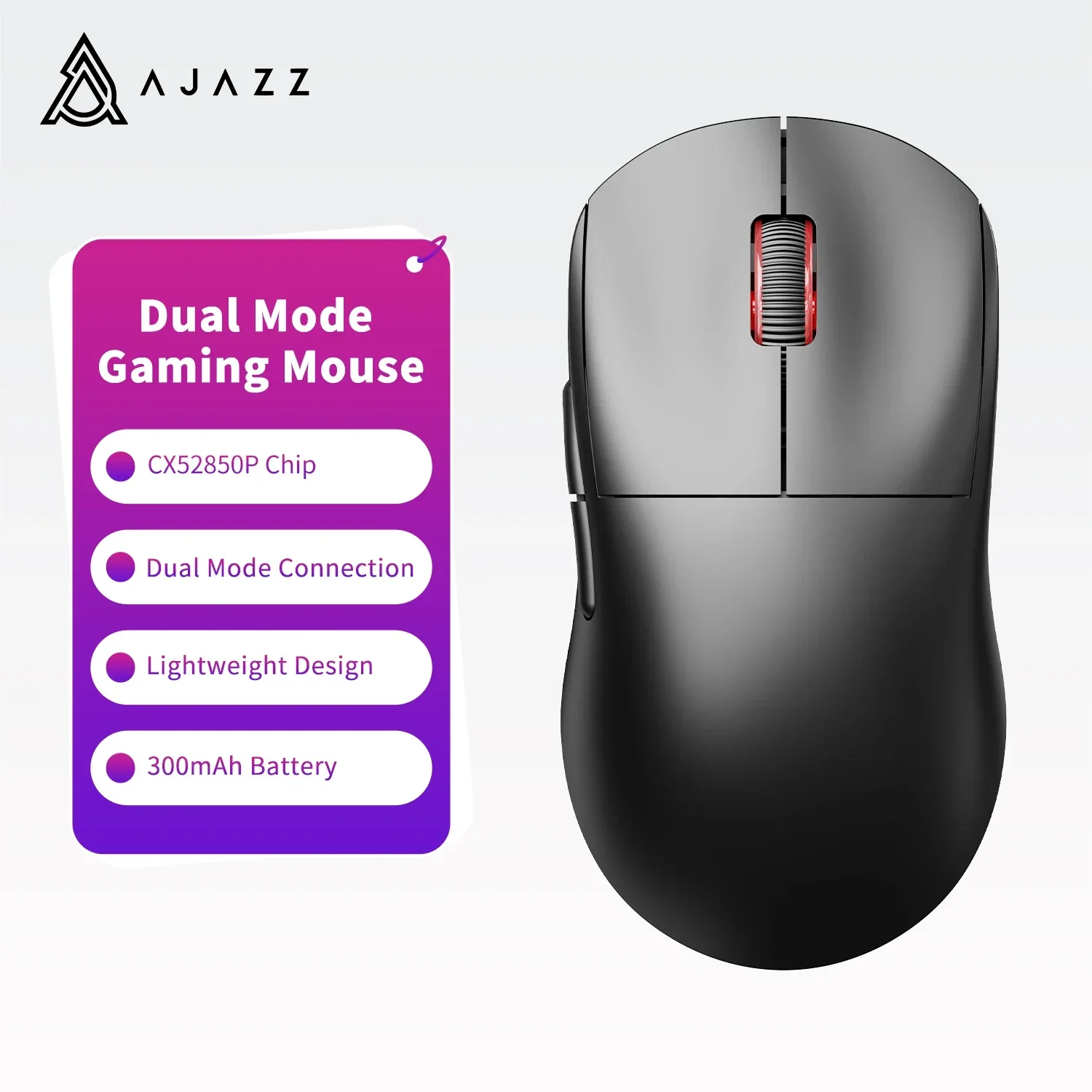 PYLV X AJAZZ AJ199 MC Dual Mode Wireless Bluetooth Lightweight Gaming Mouse PAW3338 16000DPI Macro Definition 1k Gaming Mouse